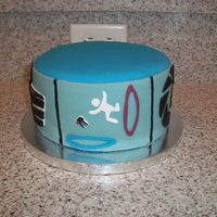 Portal Grooms Cake the groom loved the game portal and asked me to have images from the game all over the cake. he had a topper he added later, but i never...