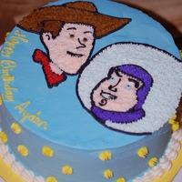 Buzz And Woody Iced in all buttercream. This is the first cake I have done in about a year. I wasn't completely thrilled with my piping, but the...