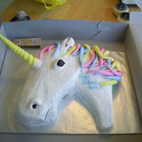 Anna's Unicorn Cake Unicorn's head and neck, made for my daughter's 8th birthday.