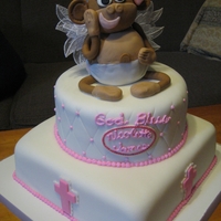 Monkey Angel Cake The mom wanted a monkey angel on her daughter's christening cake, and I was so scared it was going to look like a flying monkey from...