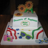 Crazy Bridal Shower Cake The mother of the bride who ordered this cake gave me a huuuggee list of things that she wanted on this cake. It was a challenge making the...