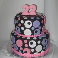 Disco Cake Cake was for guy who wanted to surprise his girlfriend on her birthday, cake was covered in black fondant and decorated with fondant...