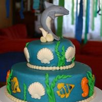 Dolphin Stack Cake for my sons 4th birthday