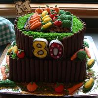 80Th Bday Vege Garden Thanks ladies for you ideas for I got from here to make this cake. It has turned out really well and its the first time I have made...