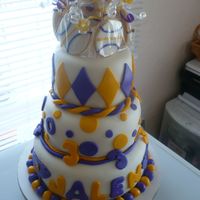 Baby Lakers Birthday Cake. This cake was done for my son, Jalen, who is now three. I used the WASC and the first tier is lemon cake with lemon cream filling and the...