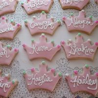 Tiarra Cookies These are NFSC that are covered in fondant and the names are Toba Garret's Royal Icing. Thanks for lookinig