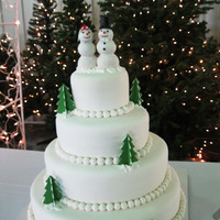 A Snowball Wedding my neice wanted me to do a holiday wedding cake that she saw in Martha Stewart's magazine. It was fun and I thought it turned out kind...