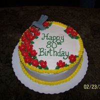 Hummingbird 80Th Birthday Cake This was a yellow cake with BC, with a fondant hummingbird and royal icing flowers. I loved the colors, but wished I could have done a more...