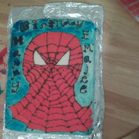 Spiderman I just made this spiderman cake for my son's 8th bday today. Spiderman is freehanded. The cake is strawberry red velevet with...