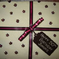 50Th Birthday Cake Buttercream icing.I used real ribbon.