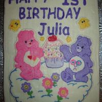 1St Birthday Cake This is one of two cakes I made for my daughters first birthday which is also my very first time making a cake. I think they turned out...