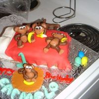 No More Monkeys Jumping On The Bed! Carmelo's 1st birthday "No More Monkeys Jumping ON The Bed" cake. His birthday party was themed "monkeying around&quot...
