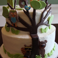 Whooos Invited This is a shower cake I made for my son and his lovely wife. It is base on the Woodsy Forest Friends shower invitation. The tree, bear and...
