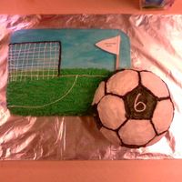 Soccer Ball Birthday This was my first real try at a more involved cake. I orginally was just going to make the ball but after joining here I got inspired to do...