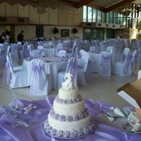 Yatch Club Wedding Cake This is a three tiered wedding cake. Yellow cake with strawberry filling, fondant over buttercream. The roses are royal icing. This was...
