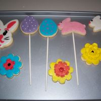 Easter Bouquet Cookies These cookies are going into a Easter bouquet. They are nfsc with rolled buttercream icing. Had fun doing them!!