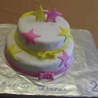 Twinkle Stars Peanut butter cake with peanut butter icing, and MMF, Made it for my daughter's 2nd birthday.