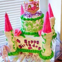 Princess Castle Cake Thanks to the ideas here.Daughters 1st birthday cake.This is my first cake out side of class..white cake, butter cream frostingthanks for...