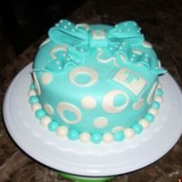 1St Fondant Cake This is my very first shot at making a fondant cake, i also made the fondant i'ts marshmallow. it was originally for practice but...