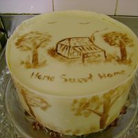 My First Attempt At Cocoa Butter Painting I made this for my son and his fiancee`s house warming. It`s a lemonand poppy seed mud cake with lemon curd filling, white choc ganache and...