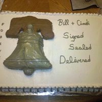 Post Office Groom's Cake 1 side carrot cake, 1 side white & chocolate layers. RC treat for "bell" Thanks to "forum" members for advice on...