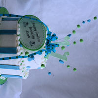 Funky Karli Red Velvet "Topsy Tervy" This was made for a young ladies golden birthday she liked the colors green and blue together. Butter...