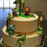 Jungle Baby I had alot of fun with this cake, and surprised myself I could actually make these cute fondant figures. This was for a baby shower and the...