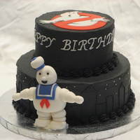 Ghostbusters Chocolate cake with buttercream frosting and fondant accents