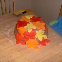My Second Fondant Cake: Fall Leaf Cake I decided to decorate a "dummy" cake for this one b/c we are tired of eating cake! I think I had a harder time with this one than...
