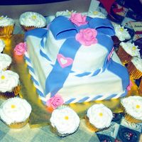 Shower Cake marble flavor with added cupcakes for extra people last min