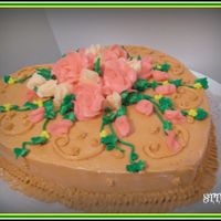 12 Year Anniversary Single layer heart cake...all caramel butter cream...TFL