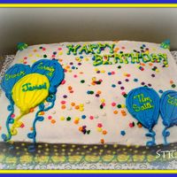 May Birthdays Lemonade cake with Vanilla Bc...accented with lemonade flavored bc (yellow)...it was delicious...and a big hit with everyone...very...