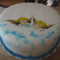 In Memory Of Gavin chocolate cake covered in fondant. Artwork done again by my husband. Last year I turned to cc for advice how to do a cake for a memorial...