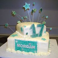 Red Velvet Birthday This is my first stacked cake and I'm really happy with how it turned out. It is red velvet with a crusting cream cheese frosting so I...