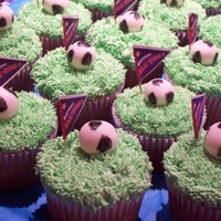 Soccer Cupcakes Soccer ball cupcakes for my son's 10th Birthday. We rented out a sports plex and the theme just worked. Unfortunately, I covered them...
