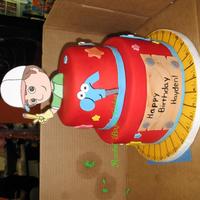 Handy Manny Smash cake for a high maintance mom! She wasn't happy with a regular 6" round, she wanted two tiers, but didn't want all the...