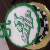 Gina's Cake Gina is a big Dale Jr fan! So she requested a 10" chocolate cake with buttercream (only fondant accents).
