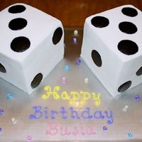 Dice 3D dice iced in buttercream.