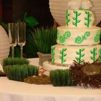 Green Wedding Cake This is a pre-made wedding cake from Wal-Mart, I just decorated it with buttercream and fondant accents. The vine idea was taken from a...