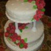 Wedding.jpg All fondant with 40 handmade fondant roses
