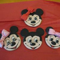 Mickey And Minnie NFSC with fondant. Details done with edible markers.