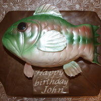 Gone Fishin' This is a chocolate cake with buttercream frosting decorated with fondant. I airbrushed the fish -- My motto is "every day is a good...