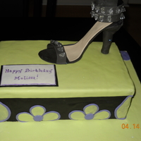 Glowing Jimmy Shoe This was my first shoe box and shoe... It was so much fun! The shoe was made of gumpaste and based off a Jimmy Choo design. The beads are...