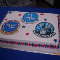 Change Of Command This was a WASC cake made for a change of command at our base. Covered in MMF with edible images