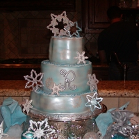 Snowflake Cake This was for my daughter's birthday this past weekend. She wanted a winter themed birthday, so we decorated ornaments and this is what...