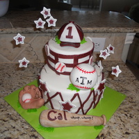 Texas Aggie Cake cake for a first birthday! His parents are BIG Aggie fans, so incorporated some Texas A&M stuff into it. also made a smash cake of a...