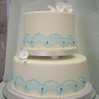 Blue Lace Banana Chocolate Chip Cake; Chocolate truffle filling; Cream Cheese Icing