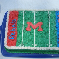 Ole Miss Rebel's Football Field Cake 