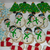 Christmas Cookies This years Christmas assortment. These sugar cookies are decorated with buttercream frosting.