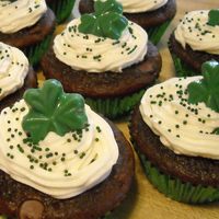 Shamrock Cupcakes double chocolate chip with mint filling